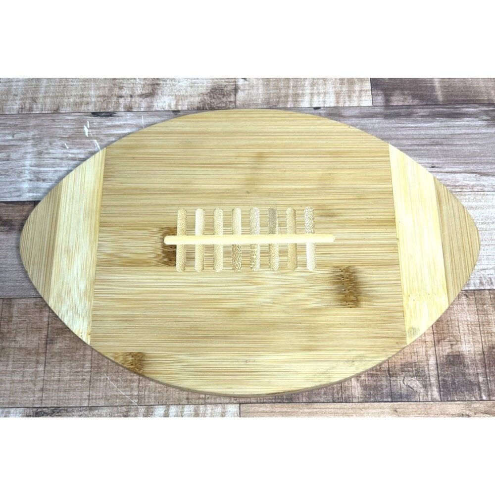 Bamboo Football-Shaped Cutting Board Cheese Serving Tray 9.5" Oval